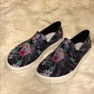 Crocs slip on shoes, floral print